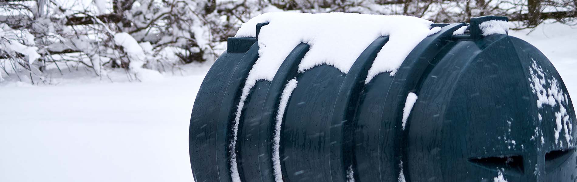 Damaged plastic oil tank